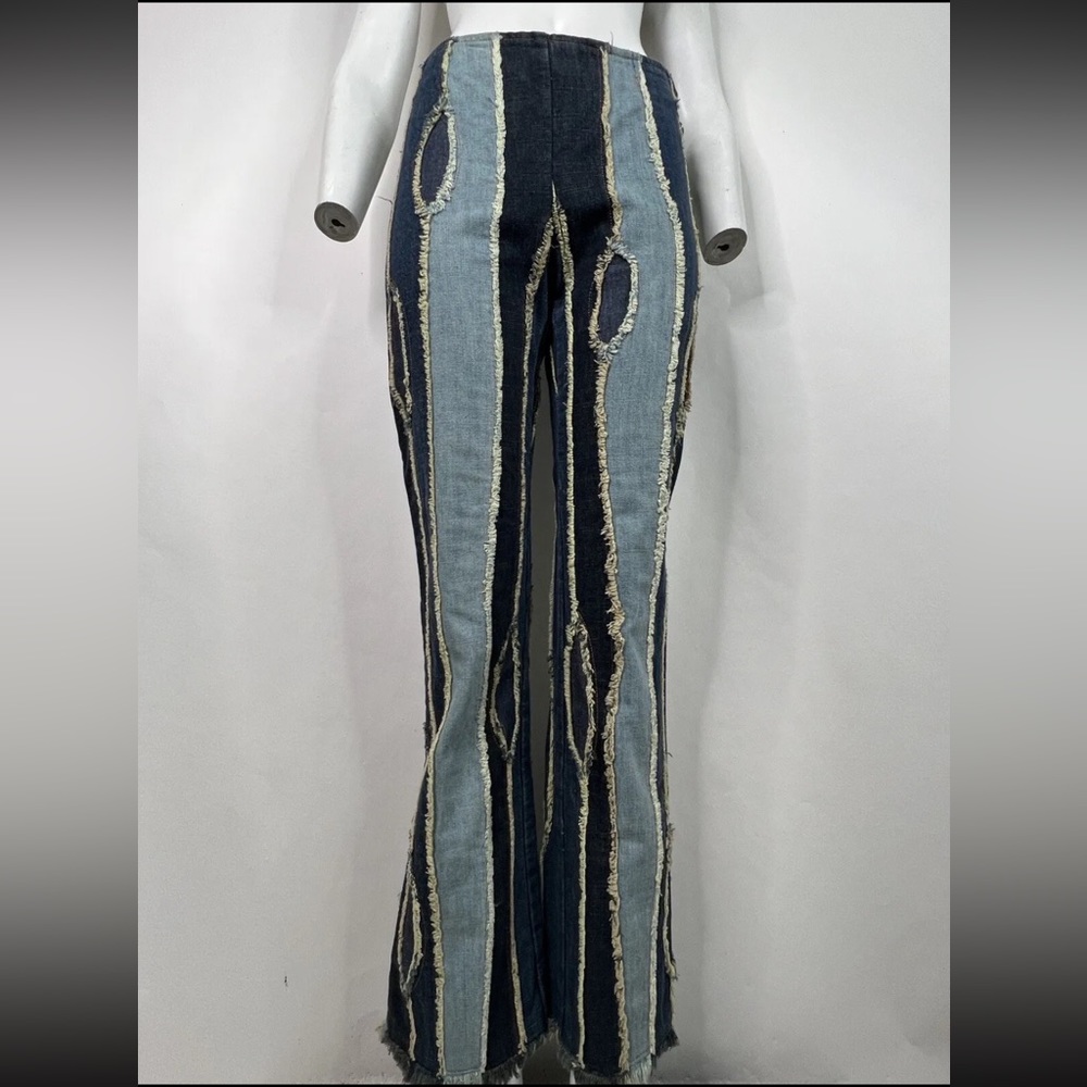 the sickest vintage Moschino patchwork jeans SUPER RARE FIND<3